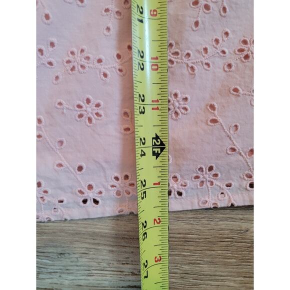 Talbots Peach Eyelet Blouse Sz XL Petite - Picture 5 of 11